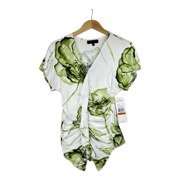 Karen Kane Tops - Karen Kane Summer Garden Green‎ Shirt Cascade Size XS